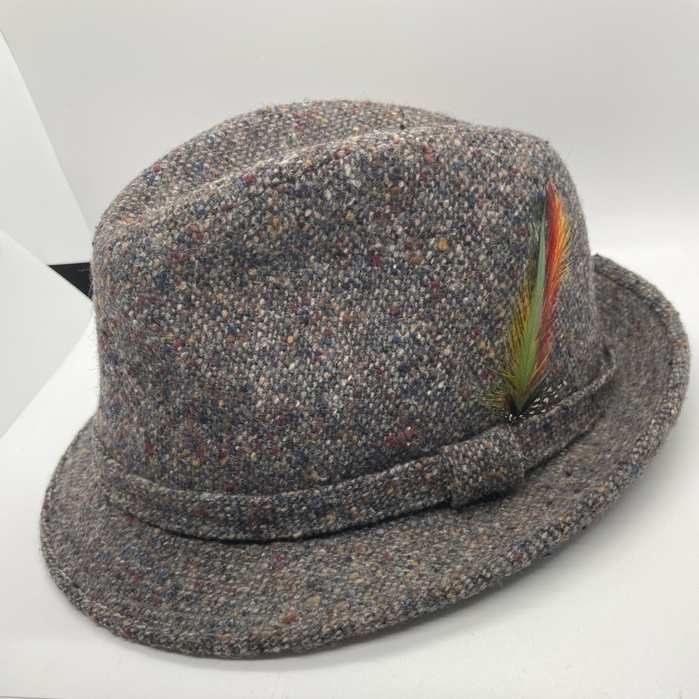 Vintage Clean Stetson Wool English Hat Size 7 1/4 With Feather